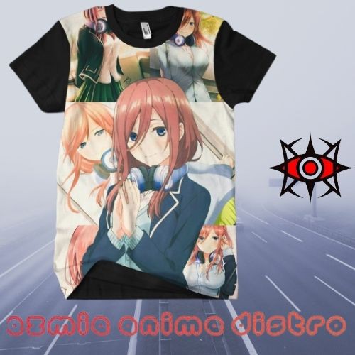 kaos 3D Fullprint Anime Miku Nakano Headphone