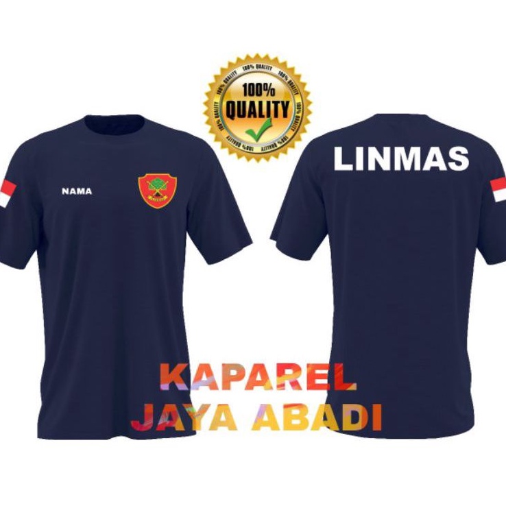Kaos Logo Linmas/Baju Linmas/Atasan Pria Wanita Linmas  Lengan Pendek Kaos Polisi