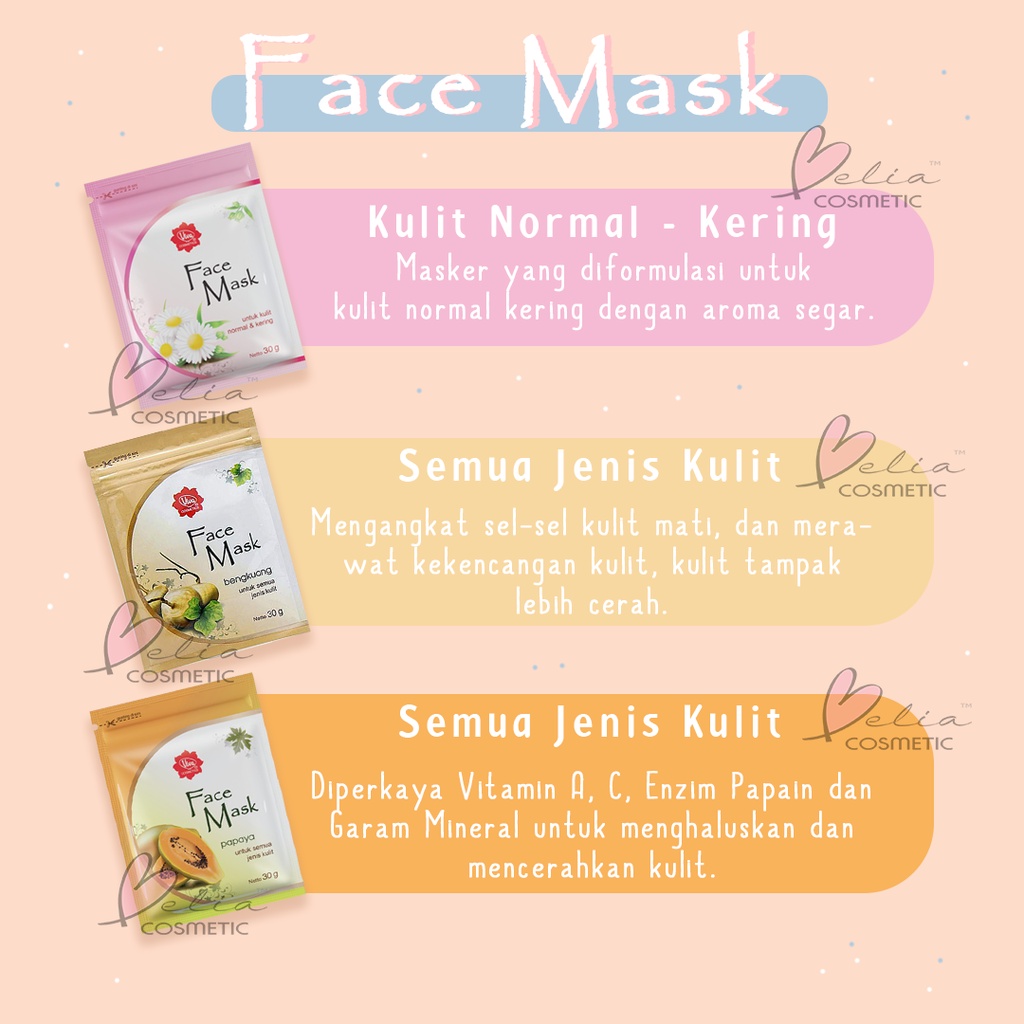 ❤ BELIA ❤ Viva Face Mask Masker Wajah 30g BPOM Halal BABY BUNNY