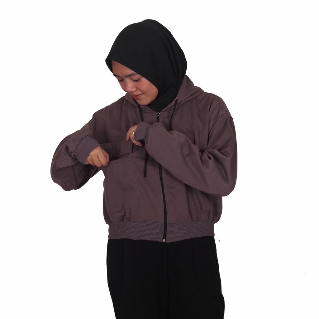 Zarra Crop Hoodie - Jaket Crop Hoodie Wanita