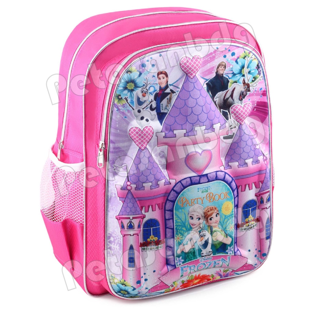 PTS - Ransel Sekolah Anak Perempuan Karakter - BIG EMBOSS CASTLE + FREE Botol Minum PTS