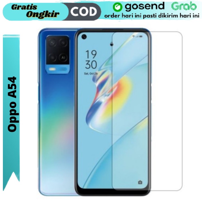 Anti Gores Kaca Oppo A54 Tempered Glass Clear Full Screen Pelindung Layar HP