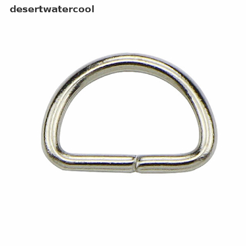 Deid 10Pcs Ring D Bahan Metal Untuk Pakaian / Tas / Dompet / Sabuk