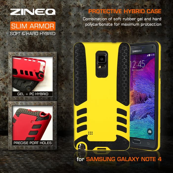 Samsung Galaxy Note 4 ZINEQ Rugged Armor Hybrid Hard Case & Soft Case