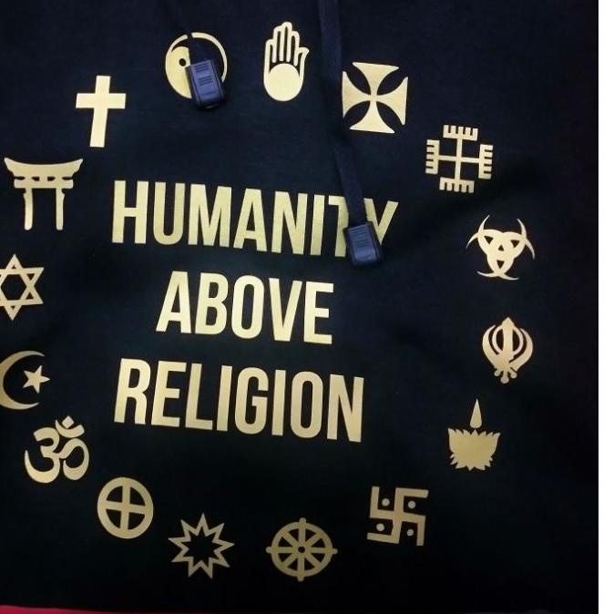 ➴ JAKET HODIE HUMANITY ABOVE RELIGION MLI GOLD ♚