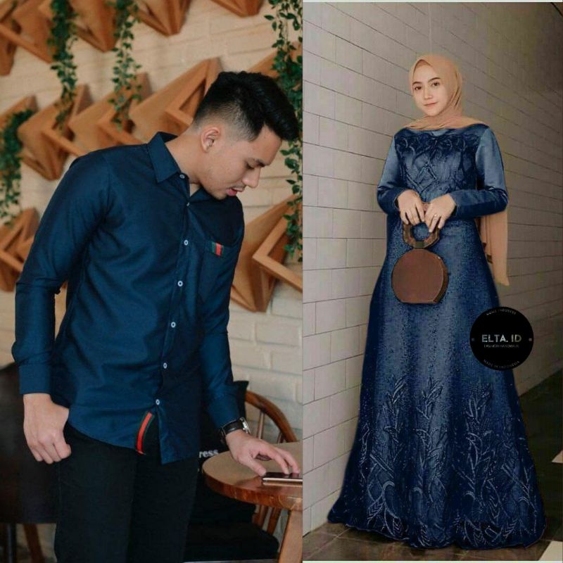 COD Gamis Couple Sarimbit Suami Istri Murah Terbaru Pasangan Muslim Busana Keluarga Kekinian Nbl009