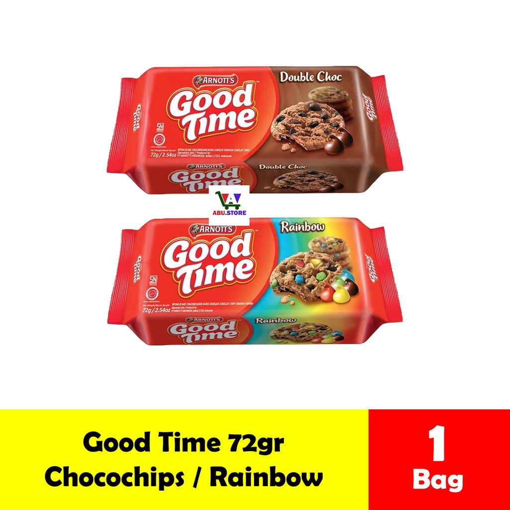 

Good Time Cookies Kemasan Bag Rainbow / Double Choc Chocochips