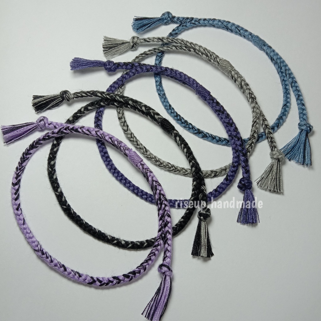 Gelang tangan tali kepang pria wanita polos / Bracelet kecil rajut handmade couple cowok dan cewek k