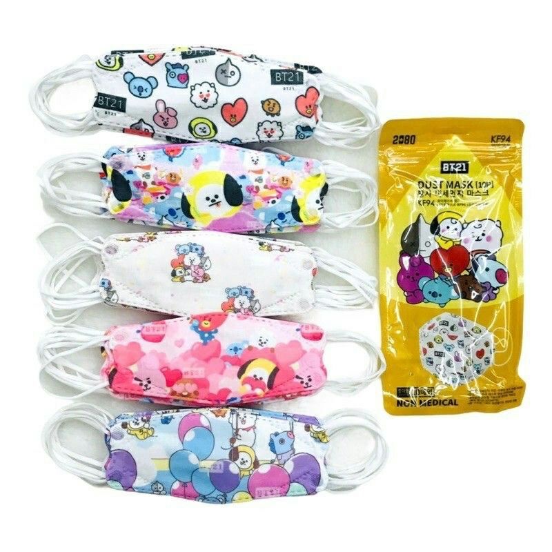 Masker Anak KF94 BT21 Anak isi 10 pcs