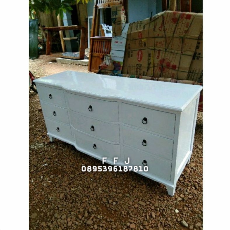 bufet laci minimalis bufet TV laci Duco putih drawer minimalis modern