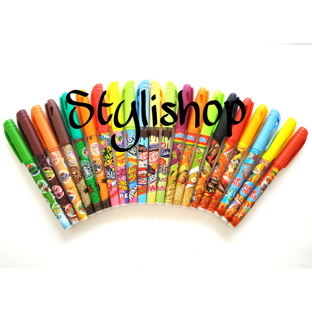 

(Isi 3) Bulpen Gel Motif Makanan, Gel Pen, Ballpoint, Pulpen Karakter
