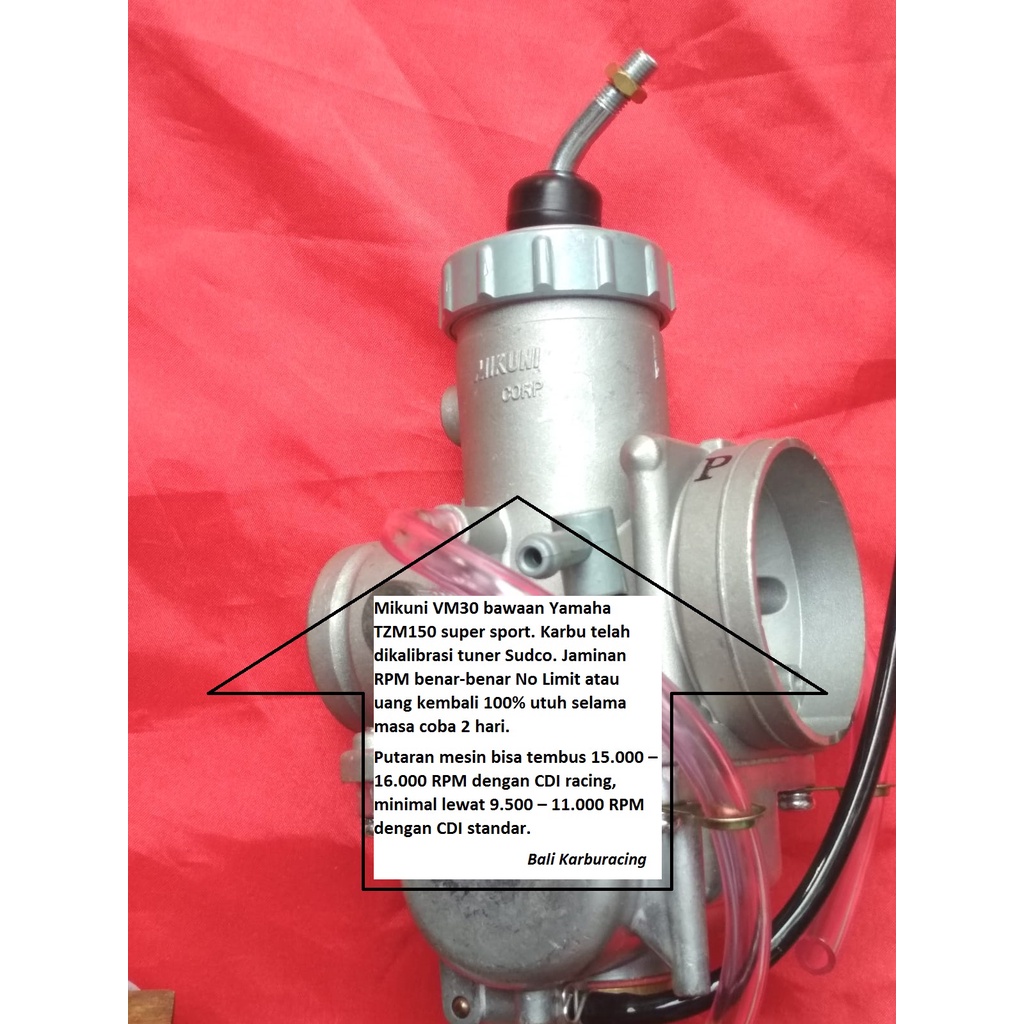 Karbu Racing Powerjet VM30 ori Mikuni Pnp ke RX King Ninja RR NSR TZM150 Setingan Tuner Sudco Jamina