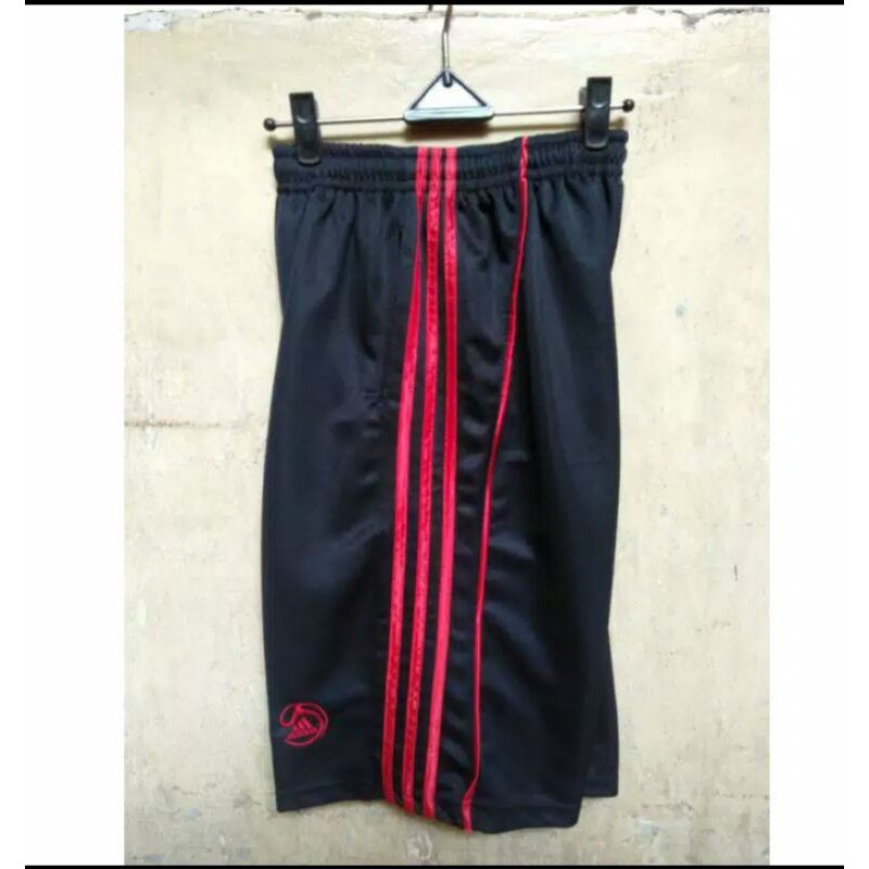 celana training pria/wanita pendek list merah