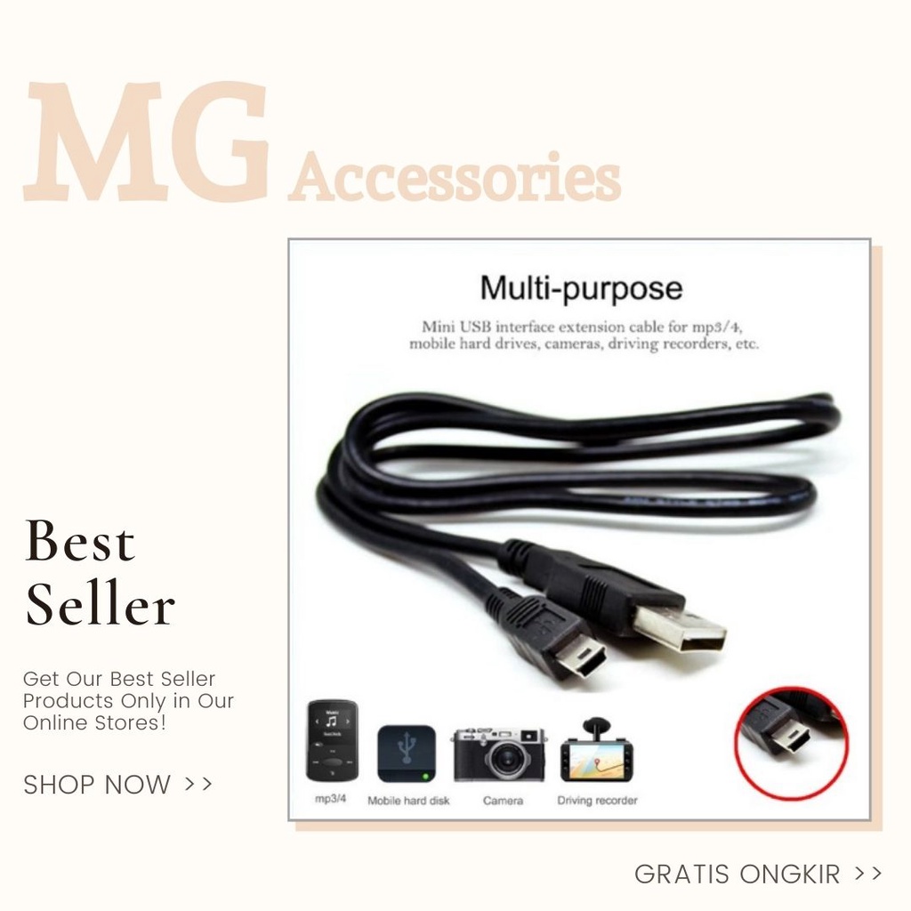 Kabel Data Mini USB Kabel Data USB Nexian Original Cabel Charger Handphone Mito / Esia / Kabelb Mp3