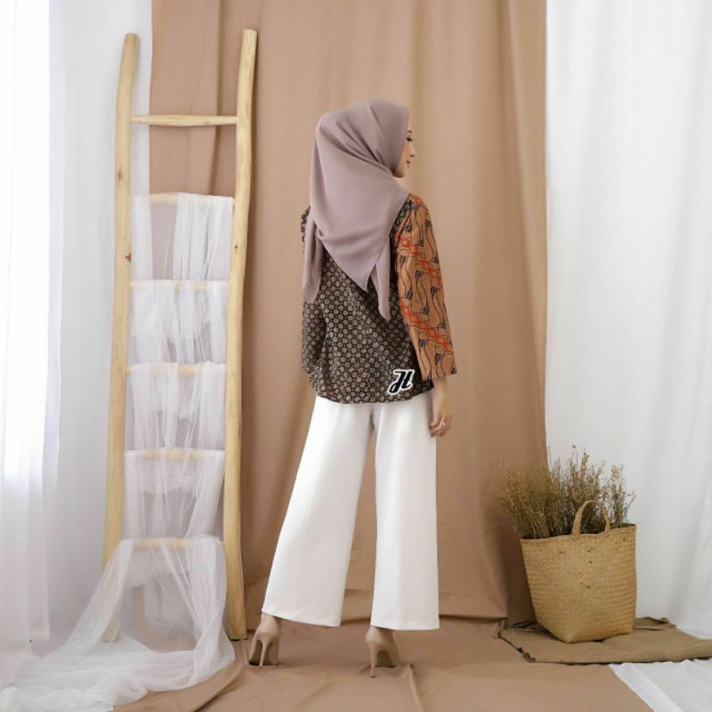 tey-17 Batik wanita ASJ SA HRB026 Kenongo Kemeja Tosca Pendek-1