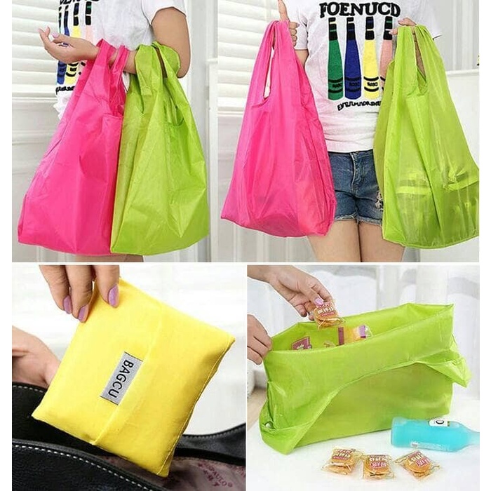 BAGCU SHOPPING BAG TAS BELANJA JINJING LIPAT MULTI COLOUR TAS JINJING ECO GREEN