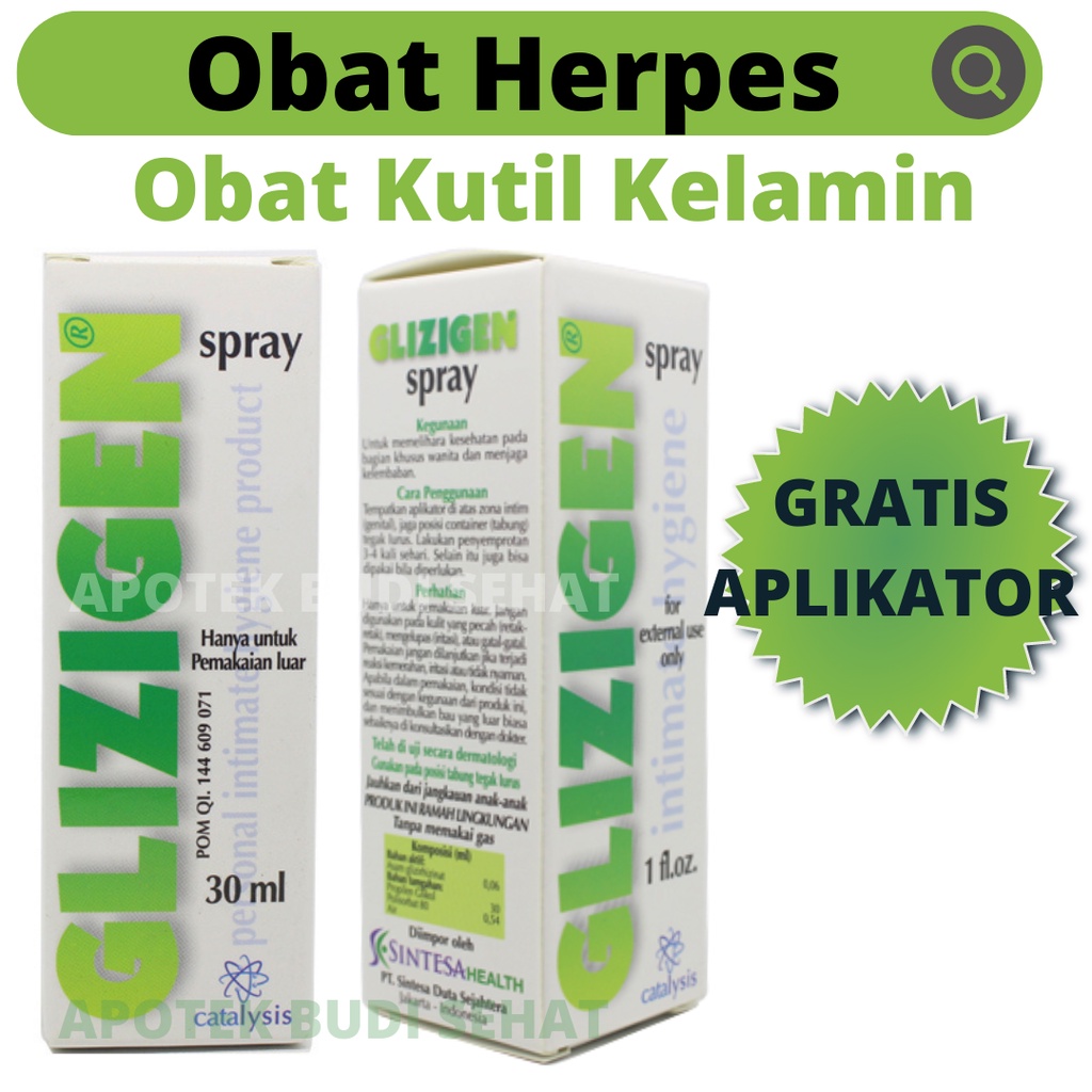 Glizigen Spray 30mL + GRATIS APLIKATOR Obat Herpes Obat Kutil Kelamin