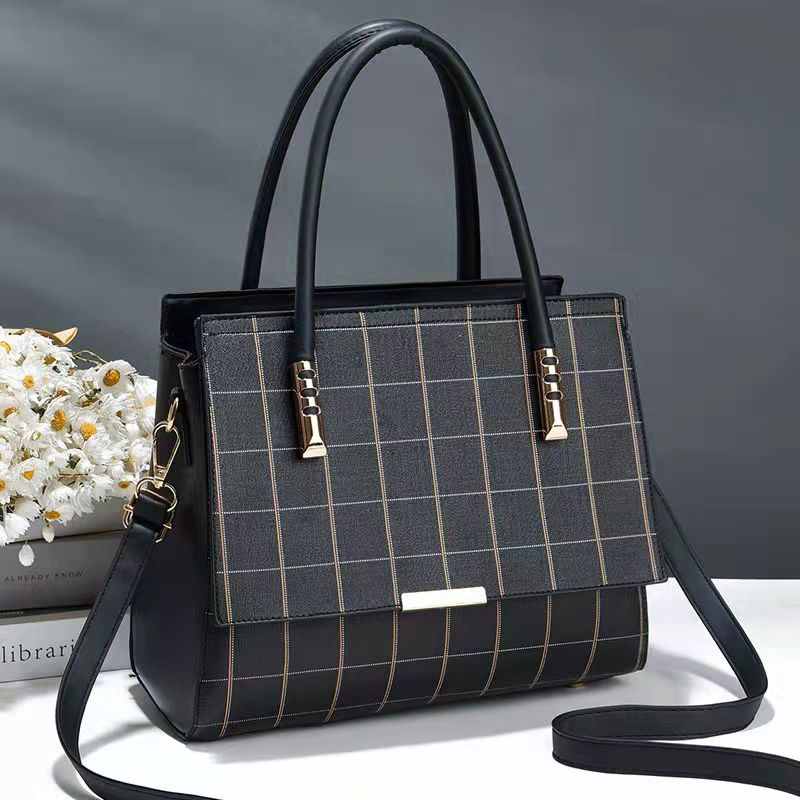 BJ43447 - BEIGE/BLACK/BLUE/BROWN/COFFEE - TAS HOUNDSTOOTH TOTEBAG HANDBAG SLEMPANG WANITA FASHION IMPORT MODIS ELEGAN TERMURAH TERLARIS TERBARU BAGSTORE JAKARTA TAS BATAM BQ3447 GT1963 JT3332