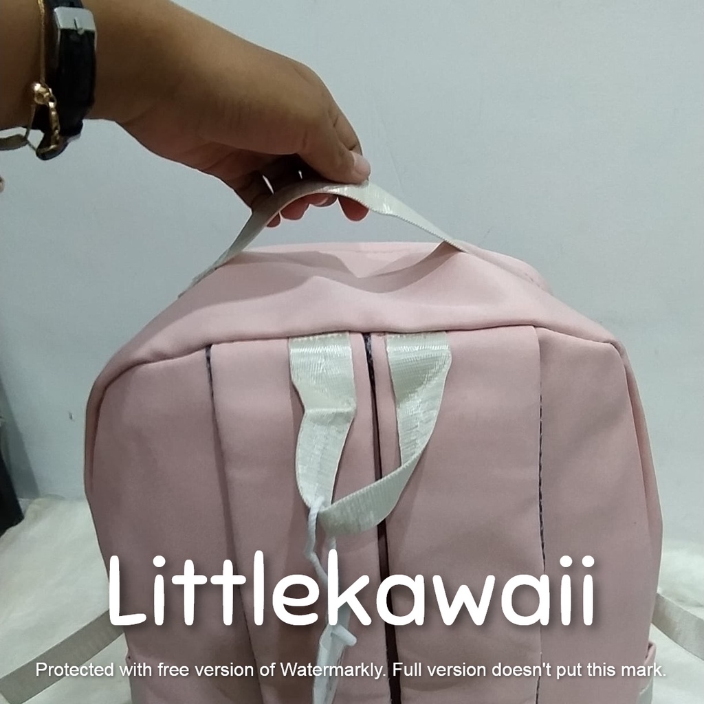 LK/Tas Ransel Laptop Backpack Fashion Anak Remaja Dewasa Kantong Jaring Gesper Hello77 Import