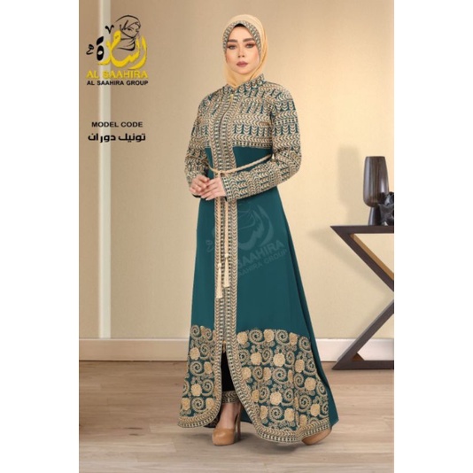 gaun pesta muslimah modern elegan mewah dubai original mesir