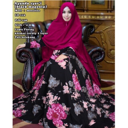 CATHY SET XXL DRESS BLACK LD100-112 BUSUI ALLSIZE Gamis Jumbo Maxi Monalisa Ori Cantik Murah MRZ