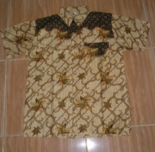 Batik Kalongan Hrb026 Kenongo Kemeja Hem Pendek Padi Pekalongan 16