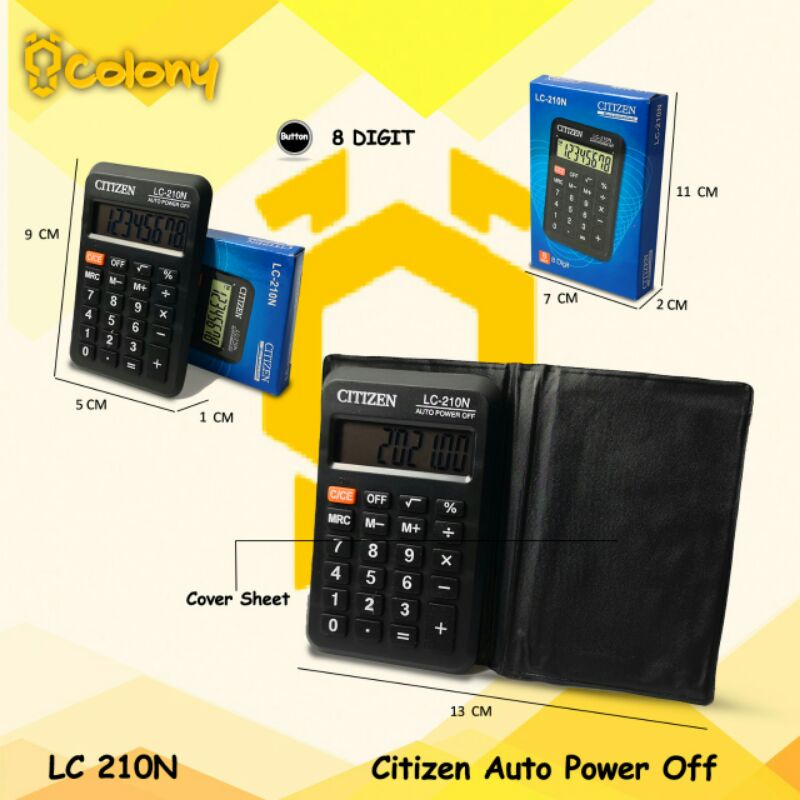 

Citizen CT-210N Kalkulator Calculator Calkulator Kakulator Digital Dagang Sekolah Kantor 8 Digit