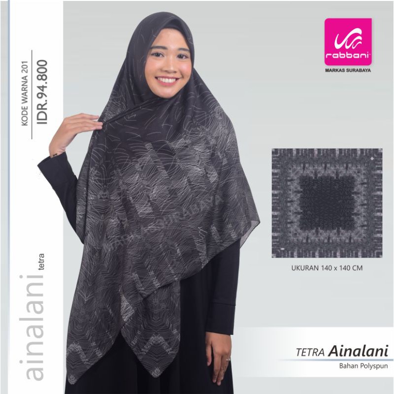 KERUDUNG SEGI EMPAT RABBANI TETRA AINALANI