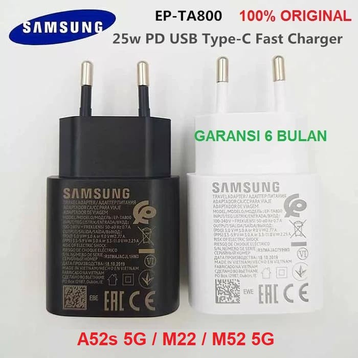 Adapter Charger 25W Samsung Galaxy A52s M22 M52 5G Super Fast Original