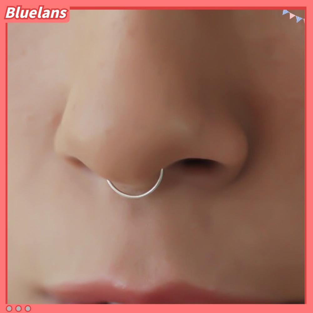 Bluelans Fashion Thin Brass Non-Piercing Loop Open Nose Ring Women Jewelry Charm Decor