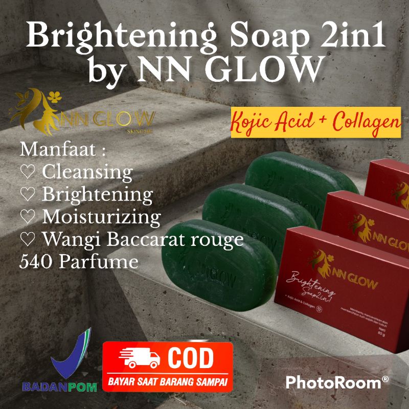 BRIGHTENING SOAP 2in1 NN GLOW ( Brightening, Moisturizing with Kojic Acid & Collagen )