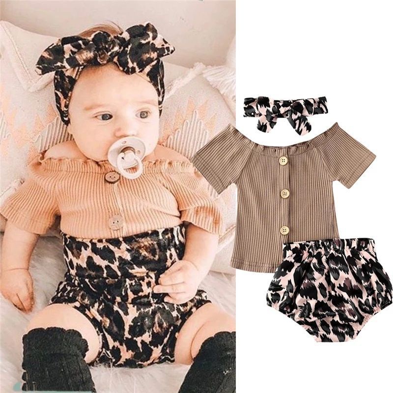 Set Baby leopard Newborn jumper leopard import