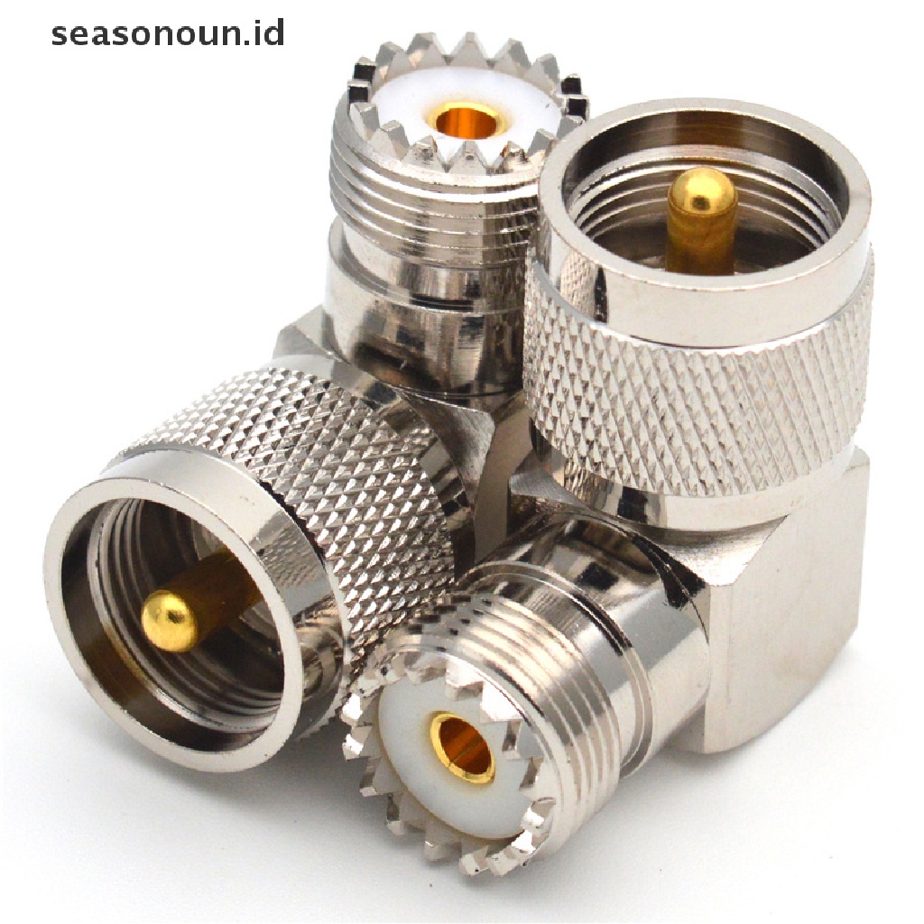 【seasonoun】 1pcs UHF SO239 Female Jack to UHF PL259 Male Plug Right Angle RF Coaxial Convert .