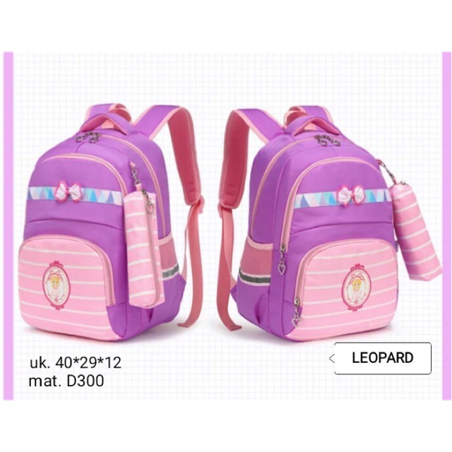 Backpack anak garis ransel anak tas ransel 2in1 tas barbie 2in1 plus tempat pensil tas barbie