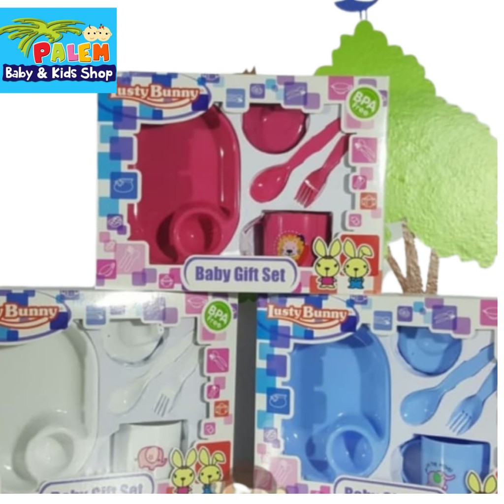 Lusty Bunny Feeding Set isi 5pc 1417 perlengkapan makan bayi