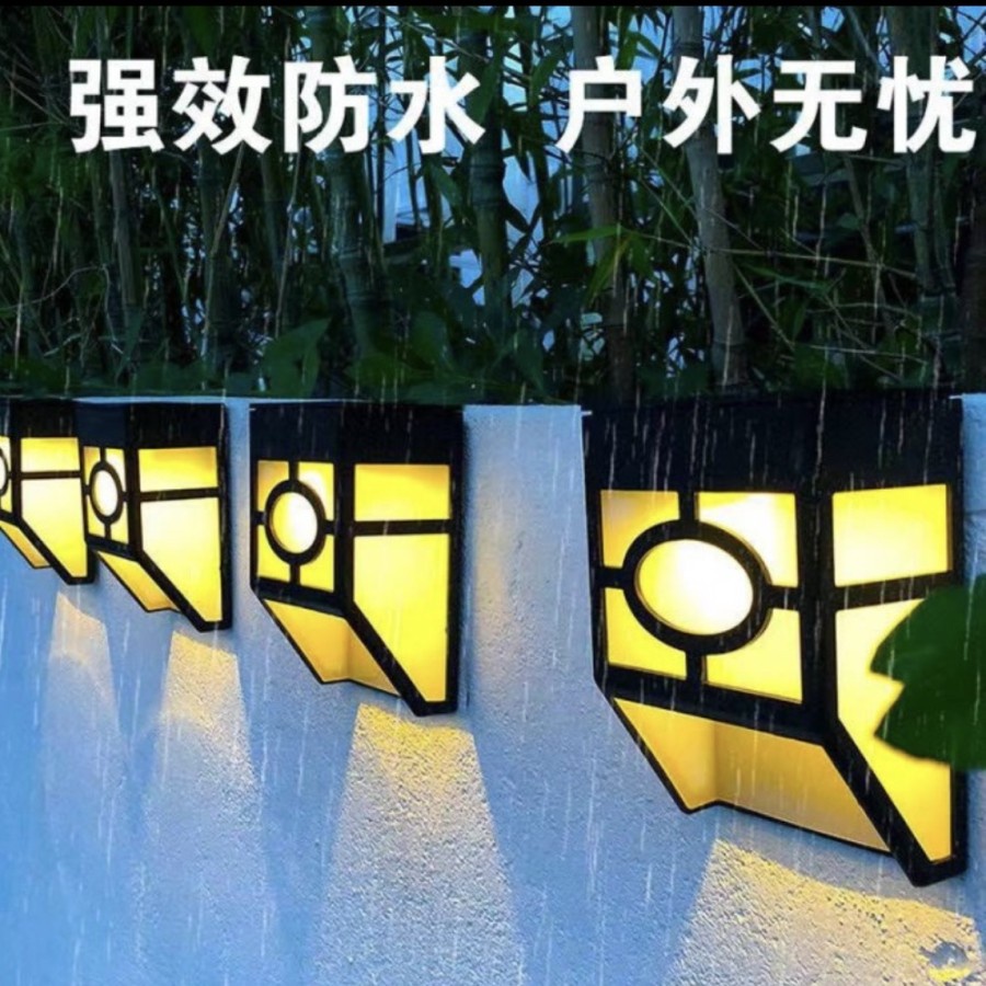 Lampu Tenaga Surya Dinding Wall Solar Lamp Sensor Warmwhite Waterproof