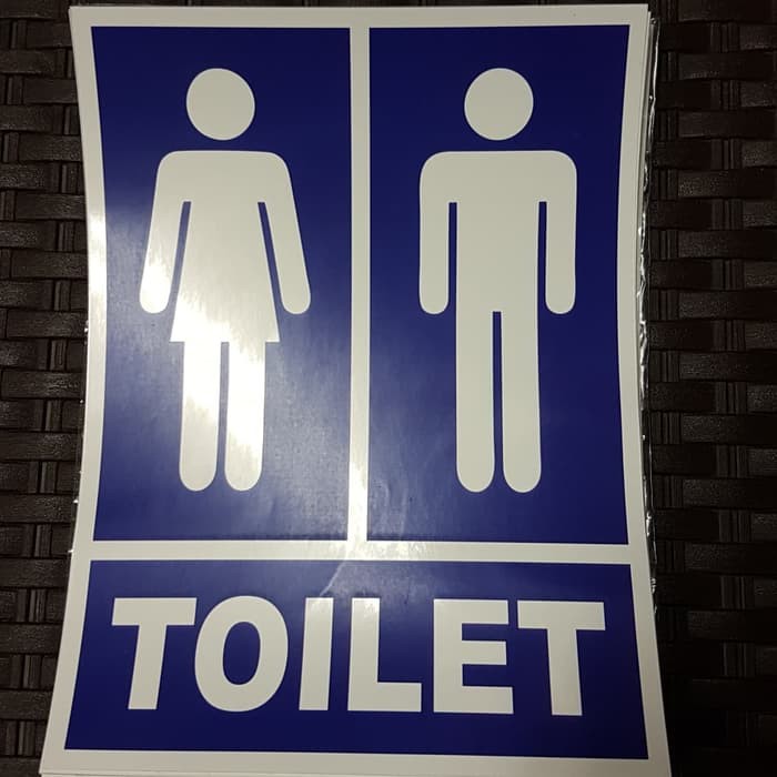 

stiker toilet sticker toilet rambu toilet Biru 15x20cm