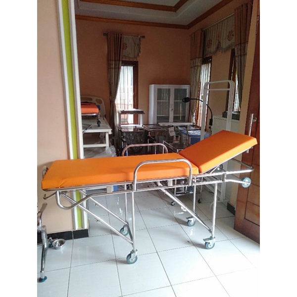 Strecher ambulance stainless steel/brankar ambulance/strecher rumah sakit/strecher murah