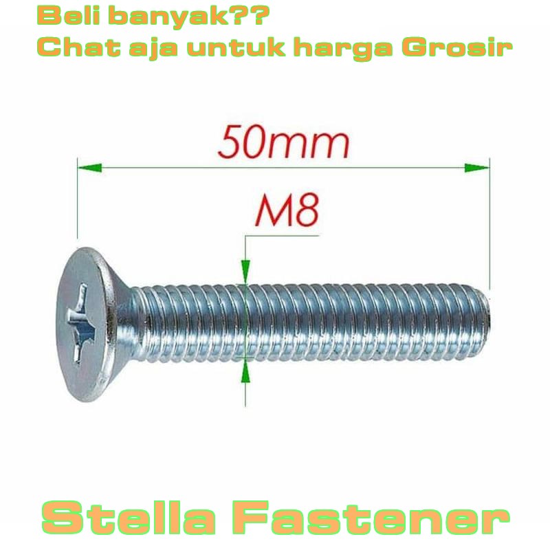 5 pcs Baut JF M8x50 Baut JF   Grosir Baut