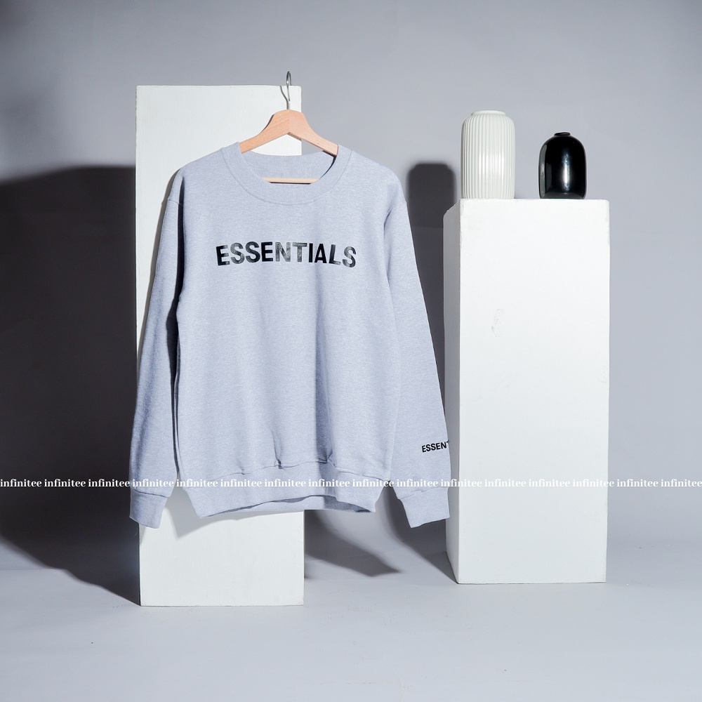 ESSENTIAL | Sweater Crewneck Premium Bahan Fleece Atasan Sweater Hoodier Pria dan Wanita