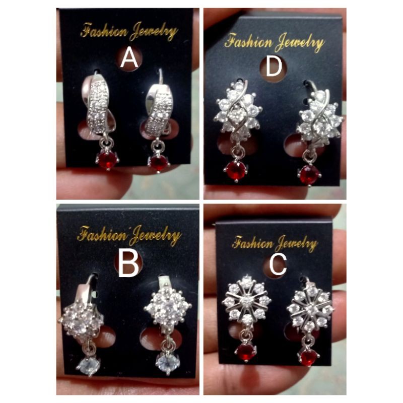 RPP33. Anting xuping wanita lapis emas putih silver dgn mata zircon