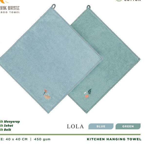 ❆ TERRY PALMER MORNING WHISTLE KITCHEN HANGING TOWEL BAMBOO LOLA ✿