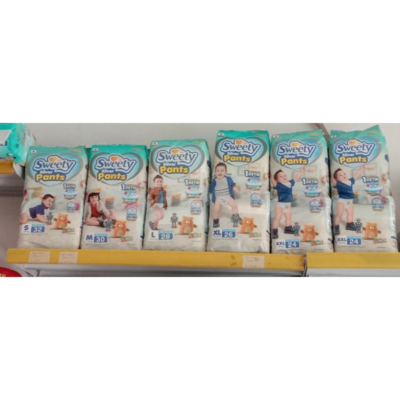 Popok sweety silver pants ukuran S,M,L,XL