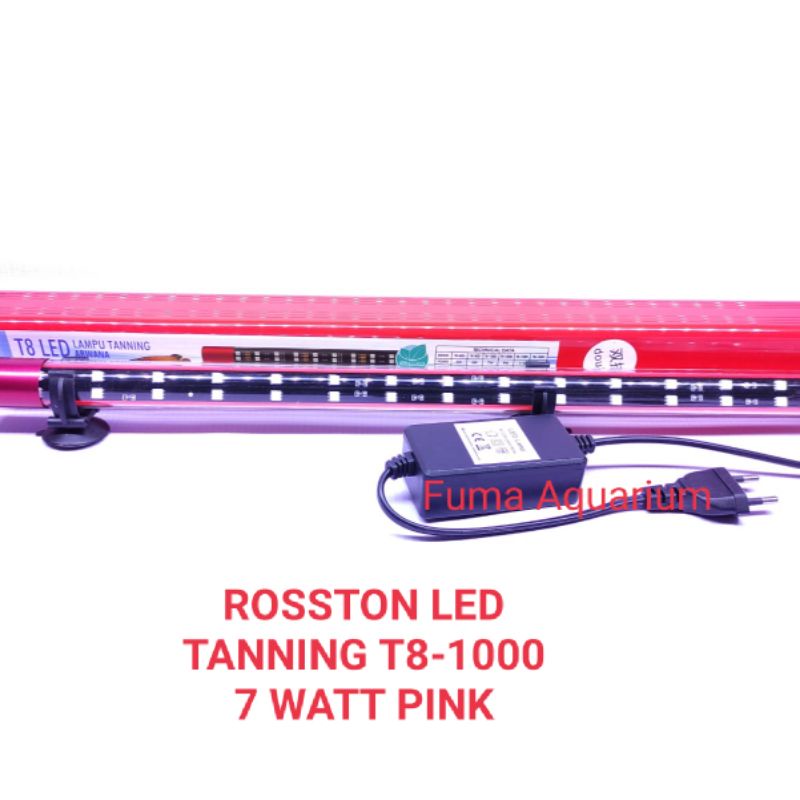 LAMPU ROSSTON T8-1000 LED TANNING VIEW LAMPU ARWANA RED 7watt Double Row Pink