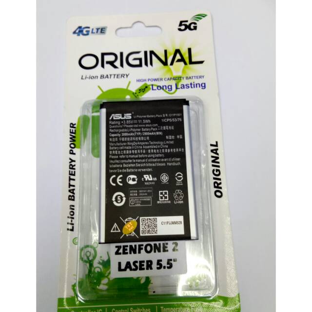 Baterai ORIGINAL OEM ASUS ZENFONE 2 LASER 5,5 INCH ZE550KL C11P1501 -ZENFONE SELFIE