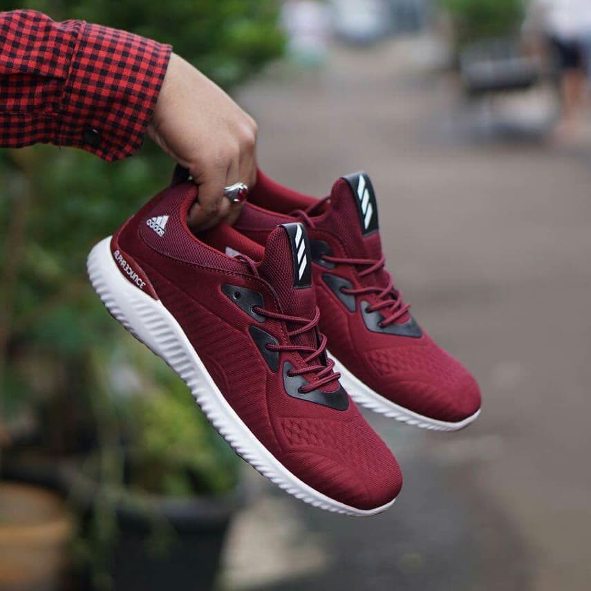Sepatu sneakers adidas alphabounce maroon putih men cowok pria 40-44 - Maroon, 41