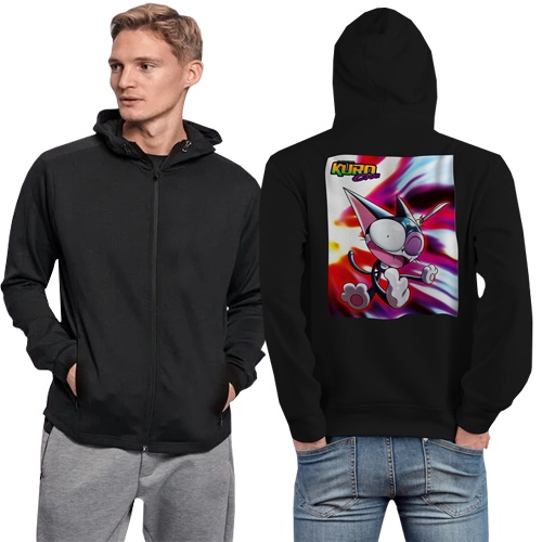 Jaket Hoodie Cyborg Kuro-chan Manga Hoodie Ritsleting Hoodie Casual Unisex New Hoodie Zipper Bahan K