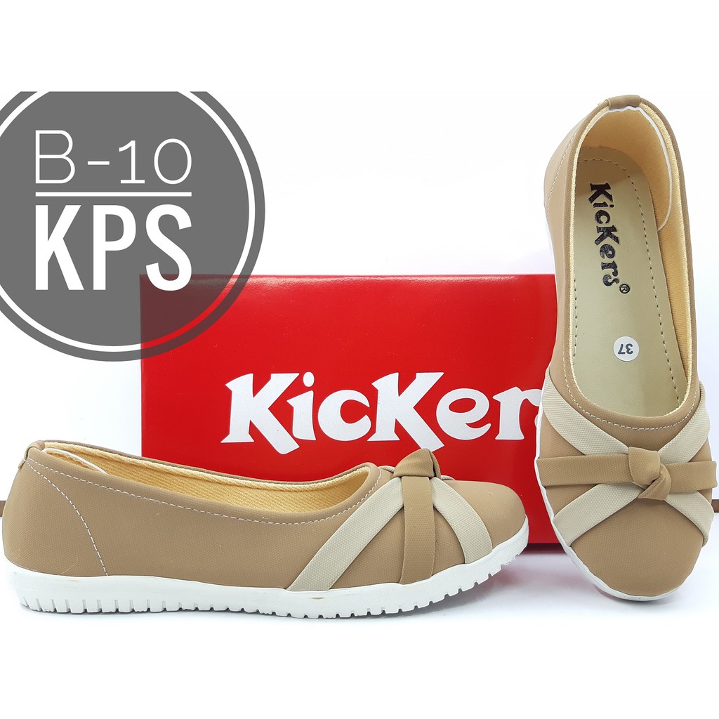 fashion wanita sepatu flat shoes merk kickers kode b 10