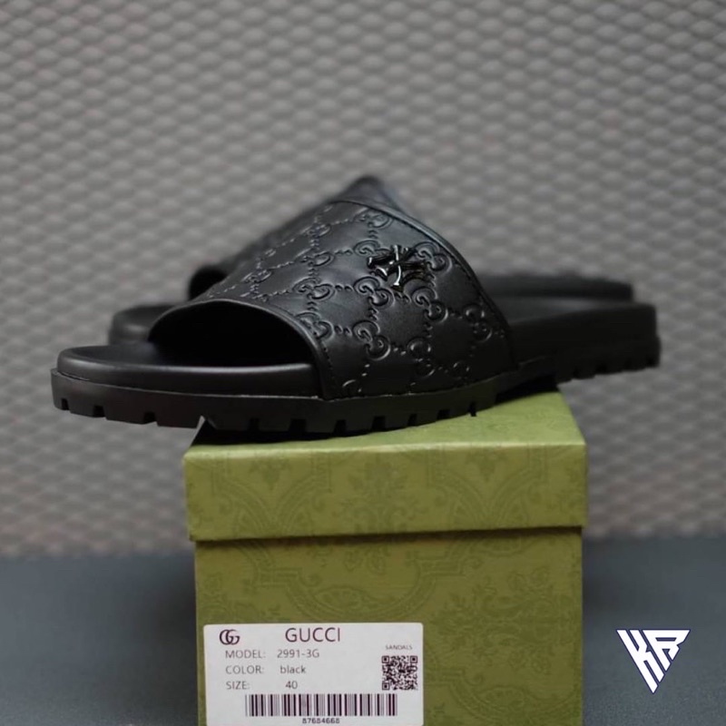 Sandal Slip On Gucci Track (Sendal Santai Casual Cowok / Pria)