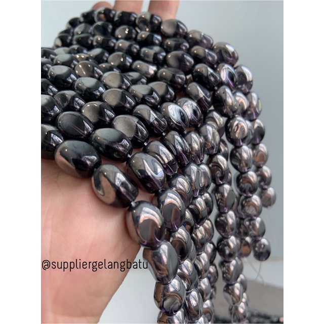 kristal CEKO KACANG SILVER PURPLE quartz 10mm UNGU PERAK oval cutting